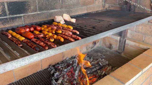 Brasero con diferentes tipos de carne