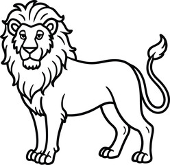 Majestic ethiopian lion illustration with intricate mane isolated on transparent background isolated on white background