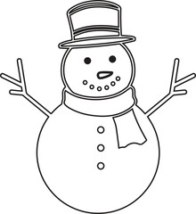 Smiling Snowman with Hat and Scarf Winter Holiday Character