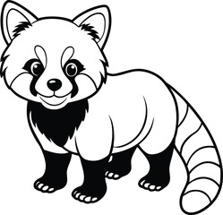 Adorable red panda cub with fluffy fur playful expression isolated on transparent background isolated on white background