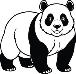 Charming sichuan giant panda illustration in a playful pose isolated on transparent background isolated on white background