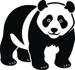 Charming sichuan giant panda illustration with bamboo isolated on white background isolated on transparent background