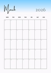 Monthly Planner 2026