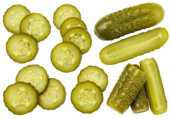 Assortment of pickles transparent background cutout png