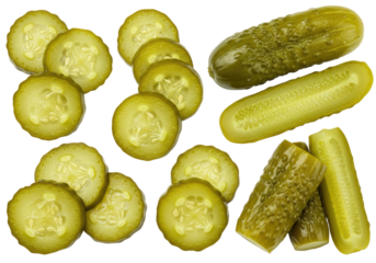 Assortment of pickles transparent background cutout png