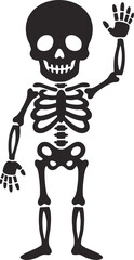 skeleton in a high-five ready position

