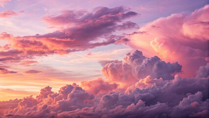 Vibrant Sunset Sky with Dramatic Pink and Purple Clouds