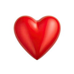 Isolated, glossy, heart-shaped red symbol on stark black background