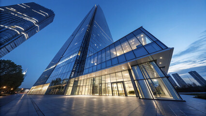 Modern Office Building and Glass Skyscraper Facade