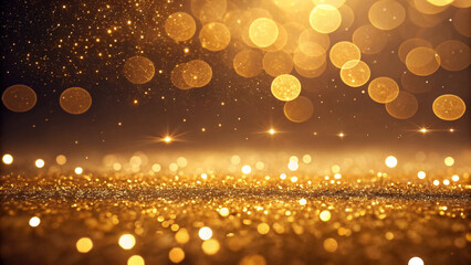 Abstract Golden Bokeh Lights Defocused Christmas Background