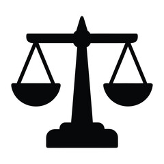 Justice scales law legal symbol balance court judgment equality fairness attorney icon vector