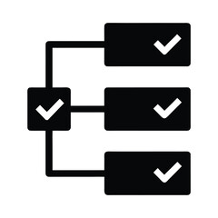 Flowchart checklist diagram icon for task management process steps and project planning tool