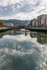 View of the city of Bilbao, in Vizcaya, Basque Country.