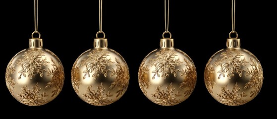 Decorative ornaments in soft colors are elegantly suspended, adding charm and warmth to the holiday season's decor