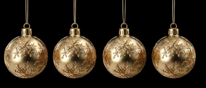 Decorative ornaments in soft colors are elegantly suspended, adding charm and warmth to the holiday season's decor