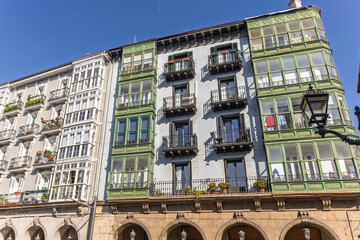 Modernist buildings in the city of Bilbao, in Vizcaya, Basque Country.