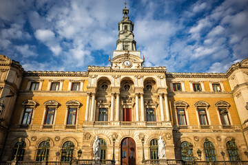 Town Hall of the Basque city of Bilbao, in Vizcaya, Spain
