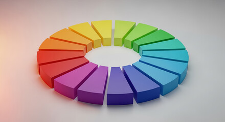 Obraz premium Separated segments forming a vibrant color wheel chart