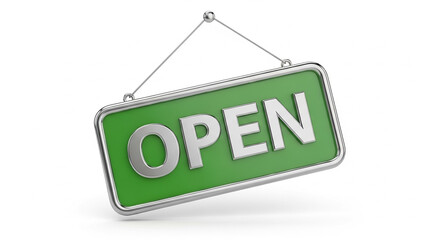Green open sign hanging, indicating store availability