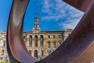 Town Hall of the Basque city of Bilbao, in Vizcaya, Spain