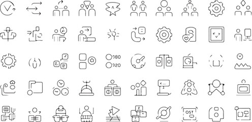 An array of various business and management icons, ideal for use in presentations and digital design