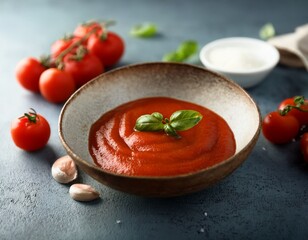 adding fresh tomato sauce