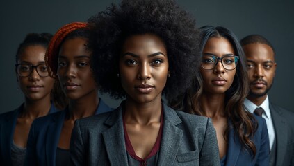 African american business team leadership professional diversity corporate success together group on transparent background