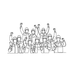 Naklejka premium Group of soldiers celebrating victory silhouette