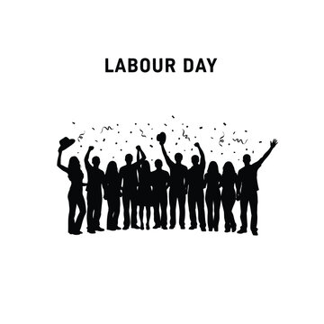 Labour day celebration silhouette