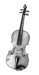 orchestral violin isolated on transparent background. black and white