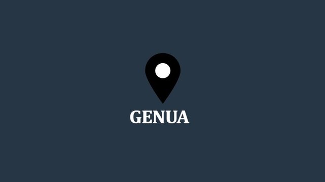 location of the city of Genua ,the name of the place with the location has been displayed,