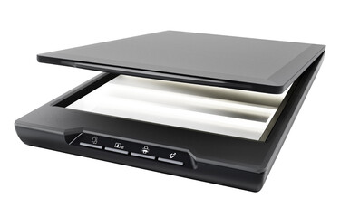 Modern scanner on transparent background. 3D illustration