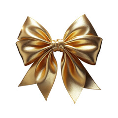 gold bow isolated on white background