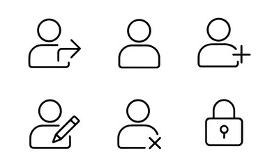 User profile line icon , account, login, access, security, interface