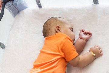 Baby sleeping peacefully celebrating childhood innocence and comfort