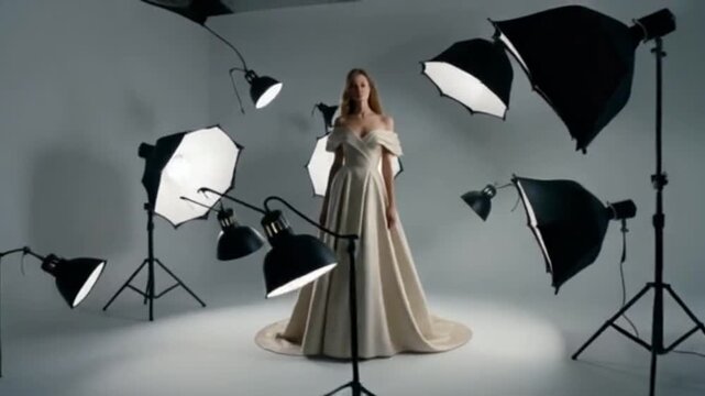 Model im Abendkleid
