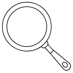 3d icon of outline drawing of a frying pan