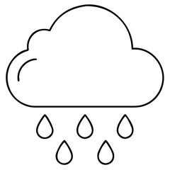 3d icon of cloud with raindrops icon