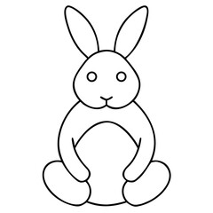 3d icon of cute cartoon illustration of a sitting rabbit
