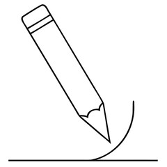 3d icon of simple line drawing of a pencil writing on a surface