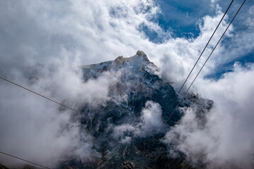 Widok Aiguille Midi Alpy Francja