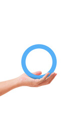 Diabetes icon logo in hand. World diabetes day concept 