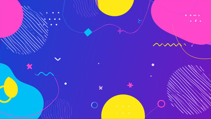Obraz premium Playful abstract background with colorful geometric shapes and gradients