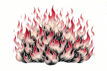 Simple flame contour sketch with fluid design and handcrafted aesthetics.