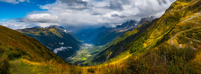 Tramway du Mont-Blanc - View from Mont Lachat on Chamonix, autumn 2025