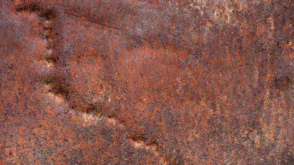 old iron sheet. Rusty metal surface. Rusty steel. vintage style. rusty iron. for background and text. close-up. oxidation, destruction. worn surface. horizontal photo. close-up, macro