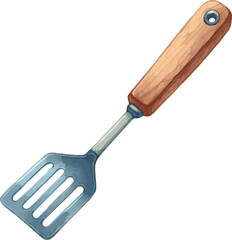 Vector watercolor painted illustration of a spatula