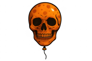 Orange skull balloon for halloween party celebration