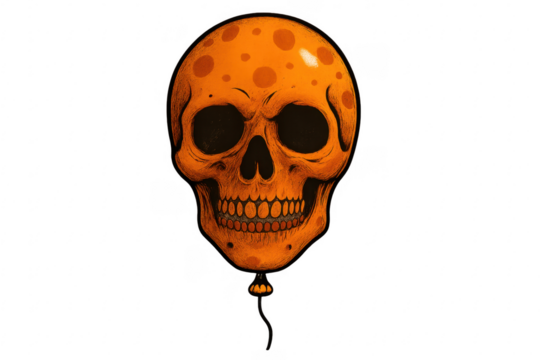 Orange skull balloon for halloween party celebration - Powered by Adobe
