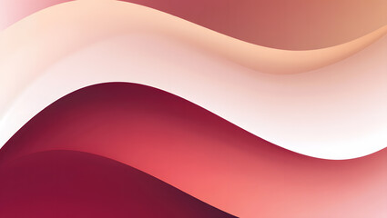 Abstract flowing wave isolated on white background, featuring shades of red and pink for modern design